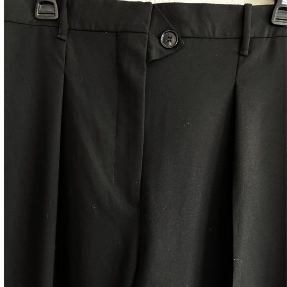 ZARA Wide Leg Trousers Women XL Black Pleaded Side Leg Hem Slit Pockets NWT - Picture 4 of 15